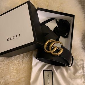 Gucci Black GG Marmont Belt